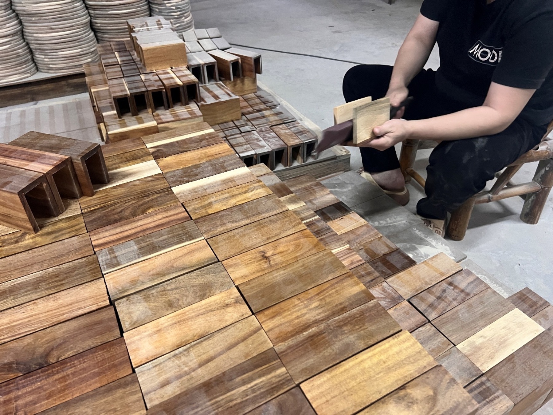 Oil and wax finishing for wooden trays and boards