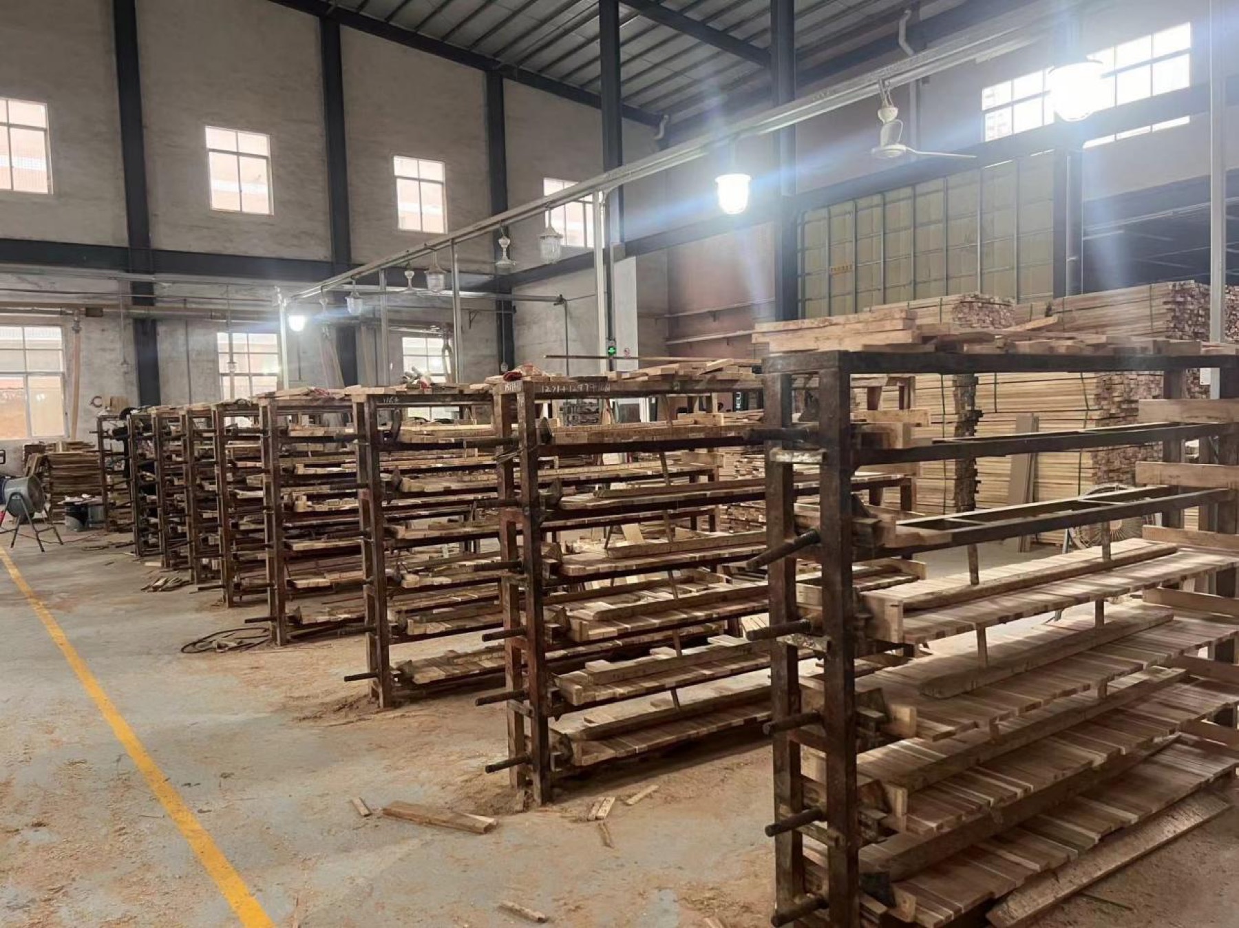 Panel joining racks for custom wooden kitchenware production